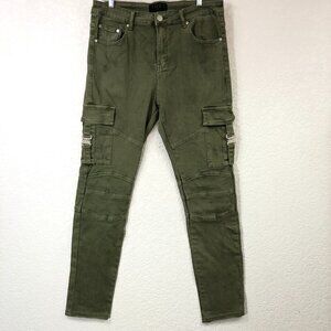 THRT Olive Green Straight Cargo Jeans